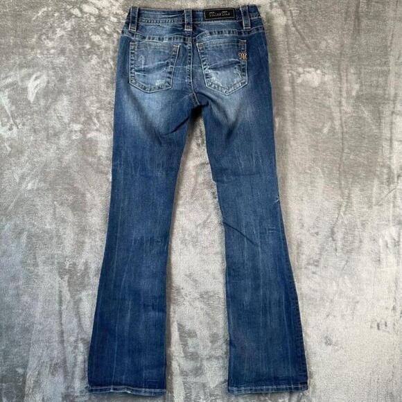 Miss Me Jeans Womens 27 Exposed Button Fly Thick Stitched Western Cowgirl Boot - Picture 2 of 15